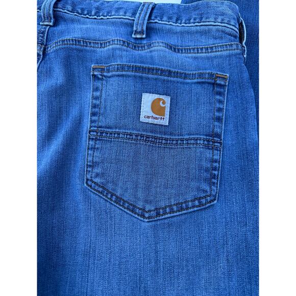 Carhartt Rugged Flex Relaxed Fit Mens Blue Jeans 36x34 Straight Leg Workwear - Picture 10 of 12